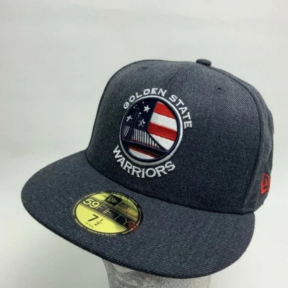 Men's New Era Cap Charcoal Grey | Red Golden State Warriors 59FIFTY NBA NWT - Picture 2 of 5